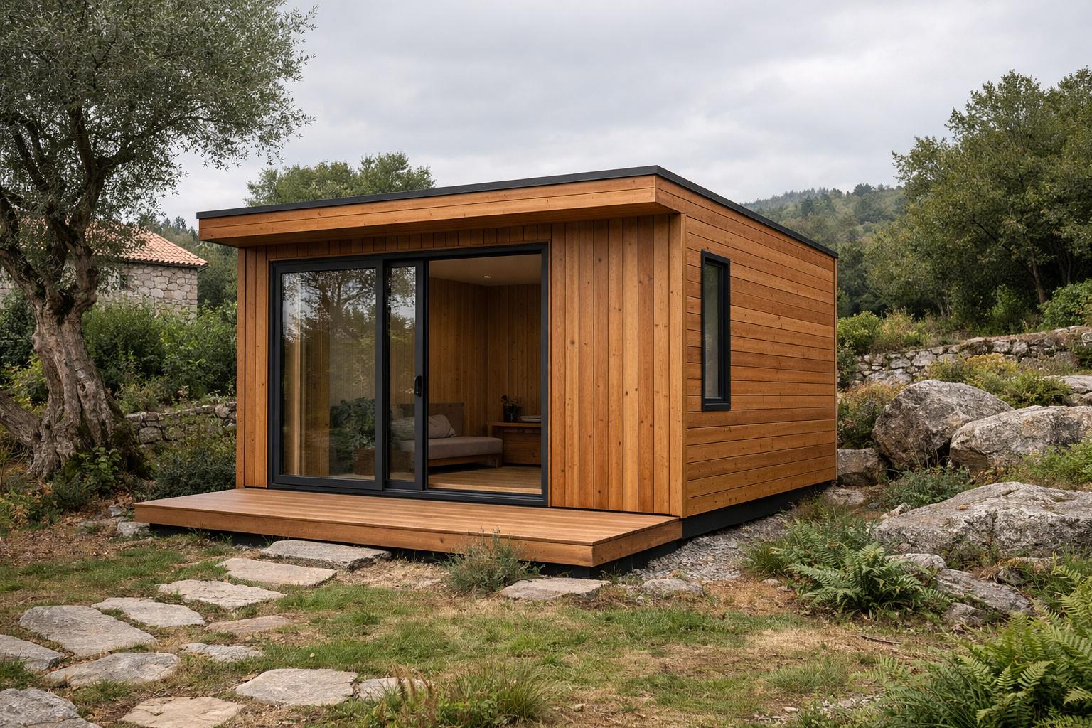 Tiny House moderna de madera con diseño minimalista